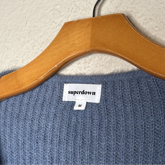 Revolve superdown Cropped Ruched Sweater Lilac Purple Size Medium - Picture 4 of 8